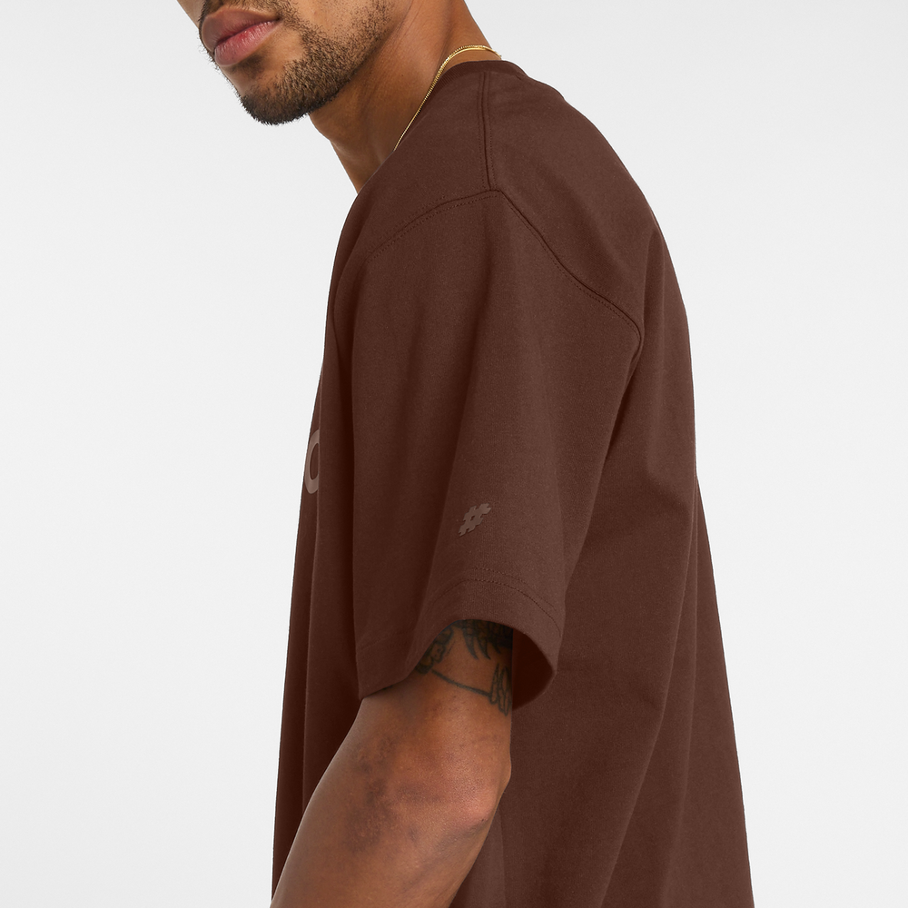 Pánske tričko New Balance Numeric MT51955ROK – hnedá