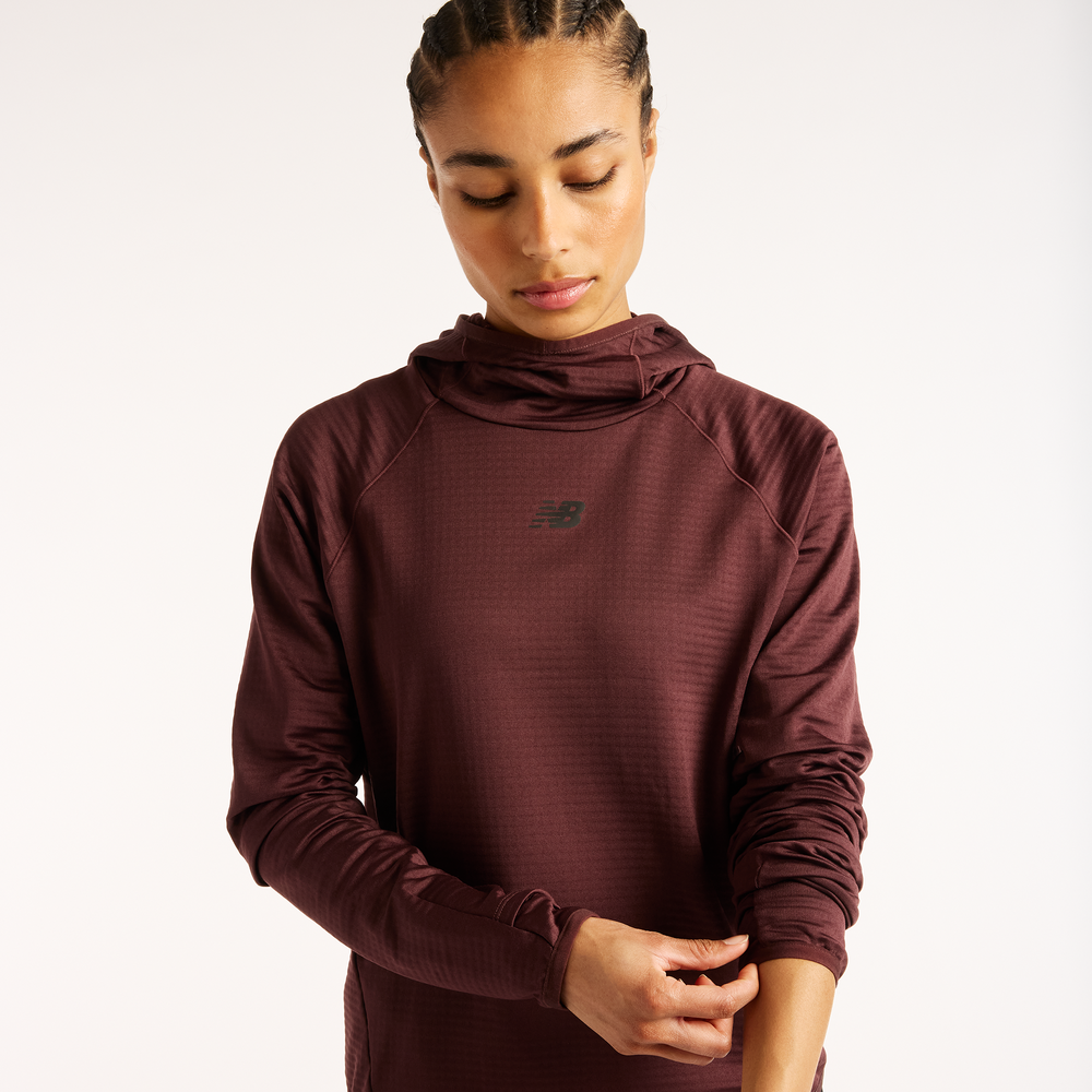 Dámska mikina New Balance RC Essential Heat Grid – bordová