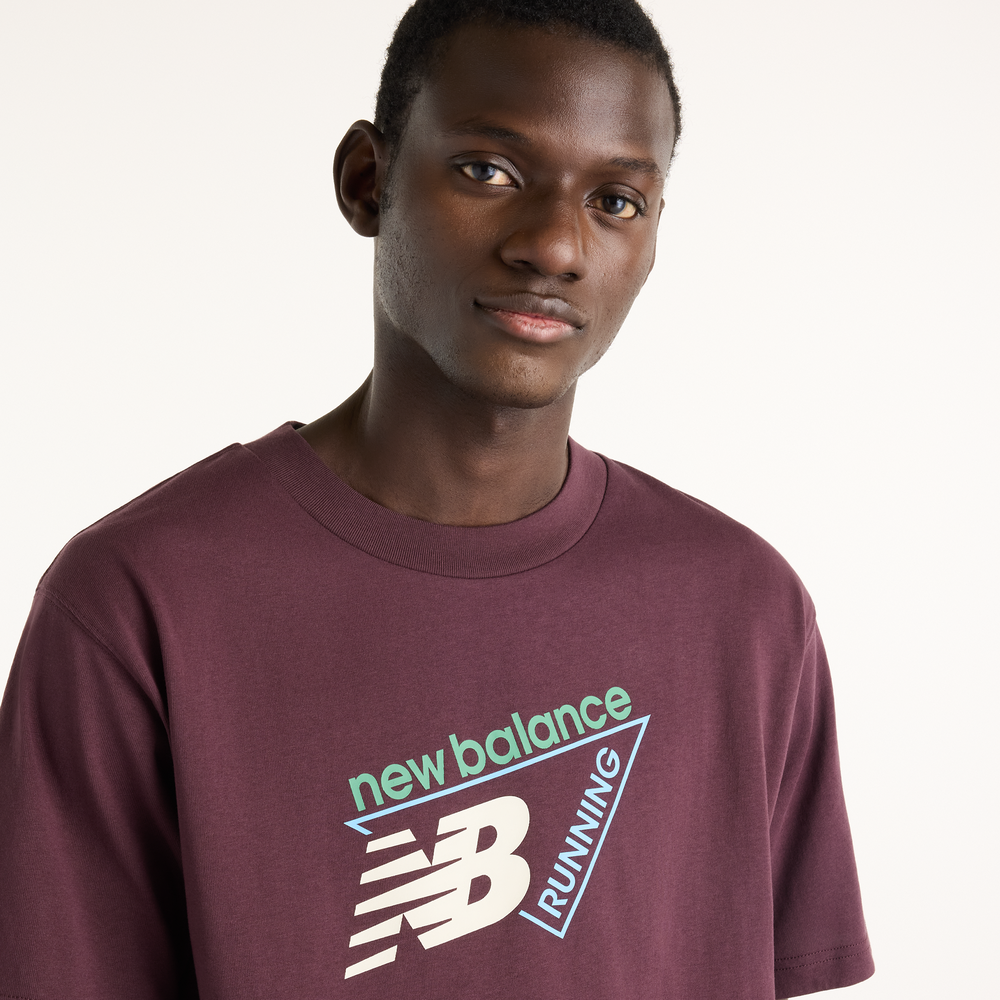 Pánske tričko New Balance Classic Tri-Logo – bordová