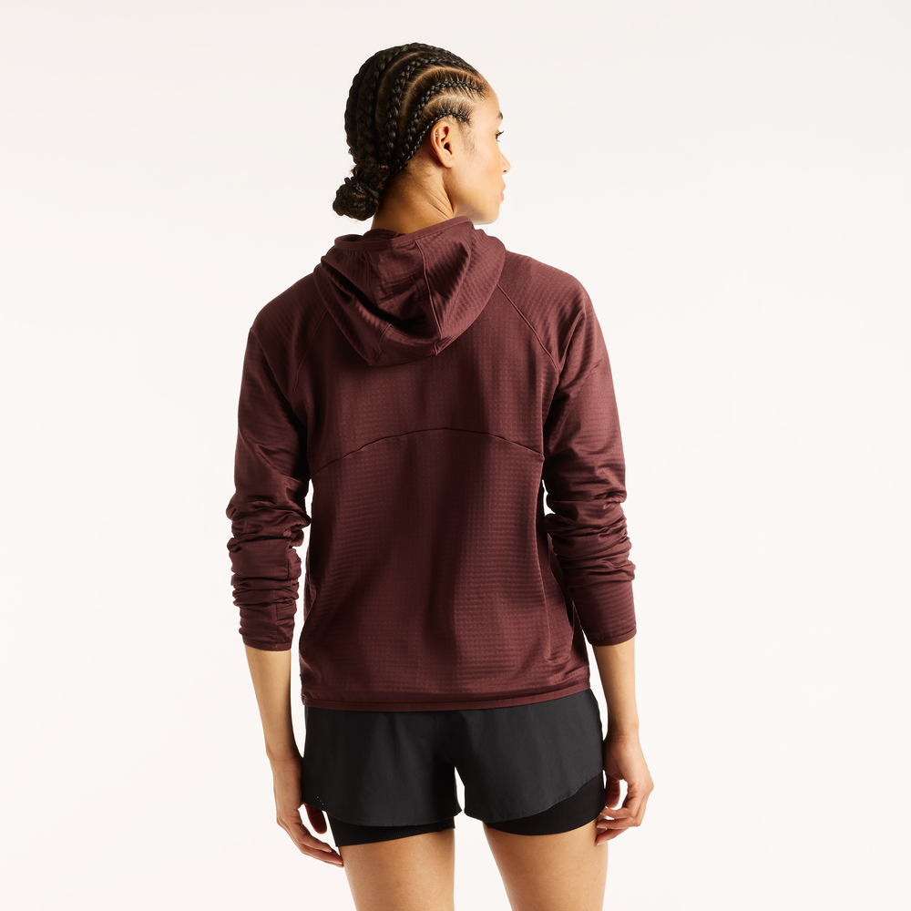 Dámska mikina New Balance RC Essential Heat Grid – bordová
