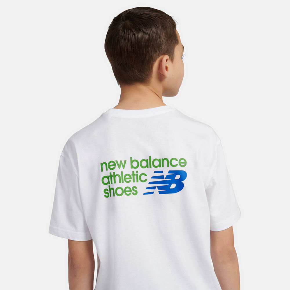 Detské tričko New Balance LAKB0295BWE – biele