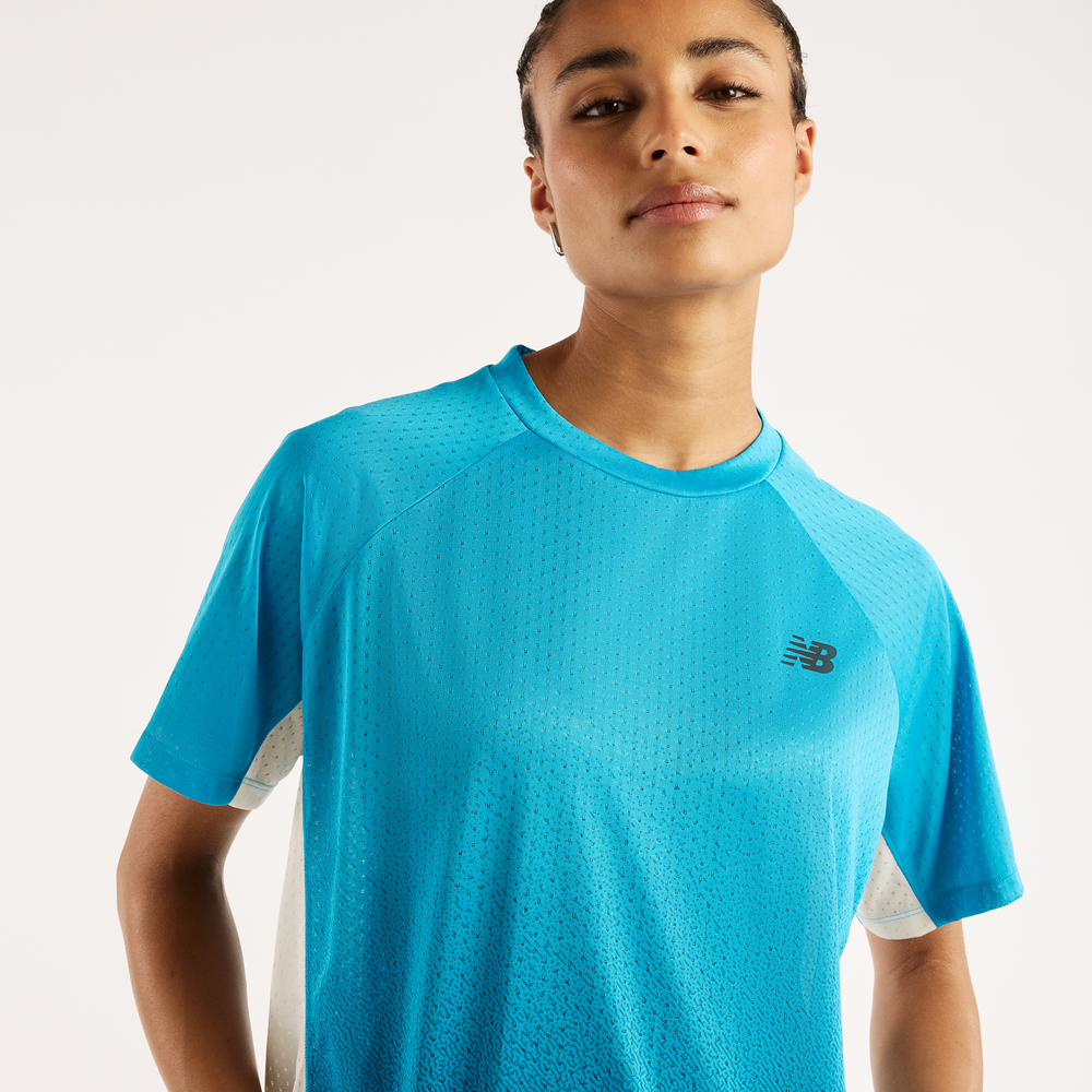 Dámske tričko New Balance Viz-Tech Run – modré