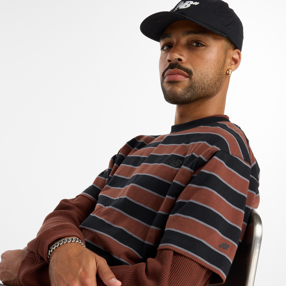 Pánske tričko New Balance Numeric MT53700BK – hnedá