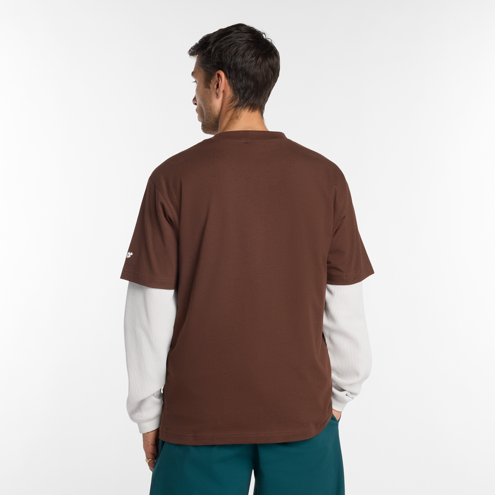 Pánske tričko New Balance Numeric MT53706ABJ – hnedá