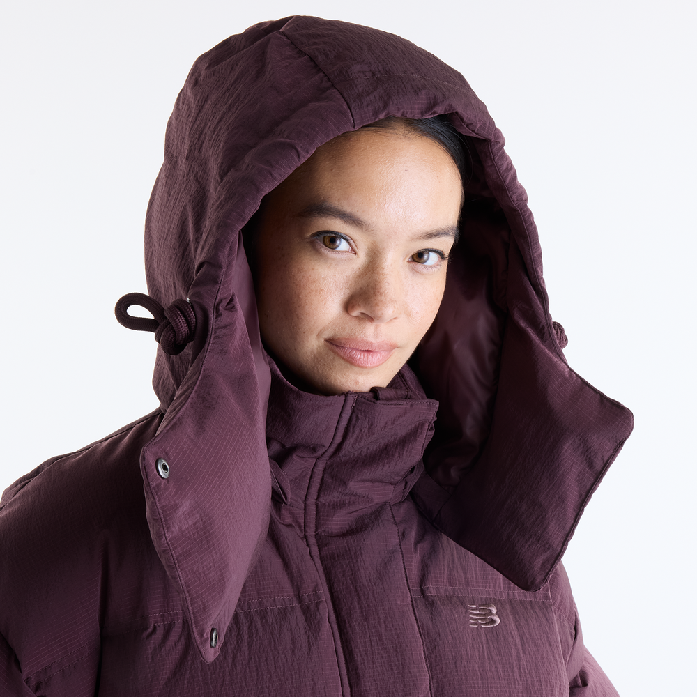 Dámska bunda New Balance Premium Puffer – bordová