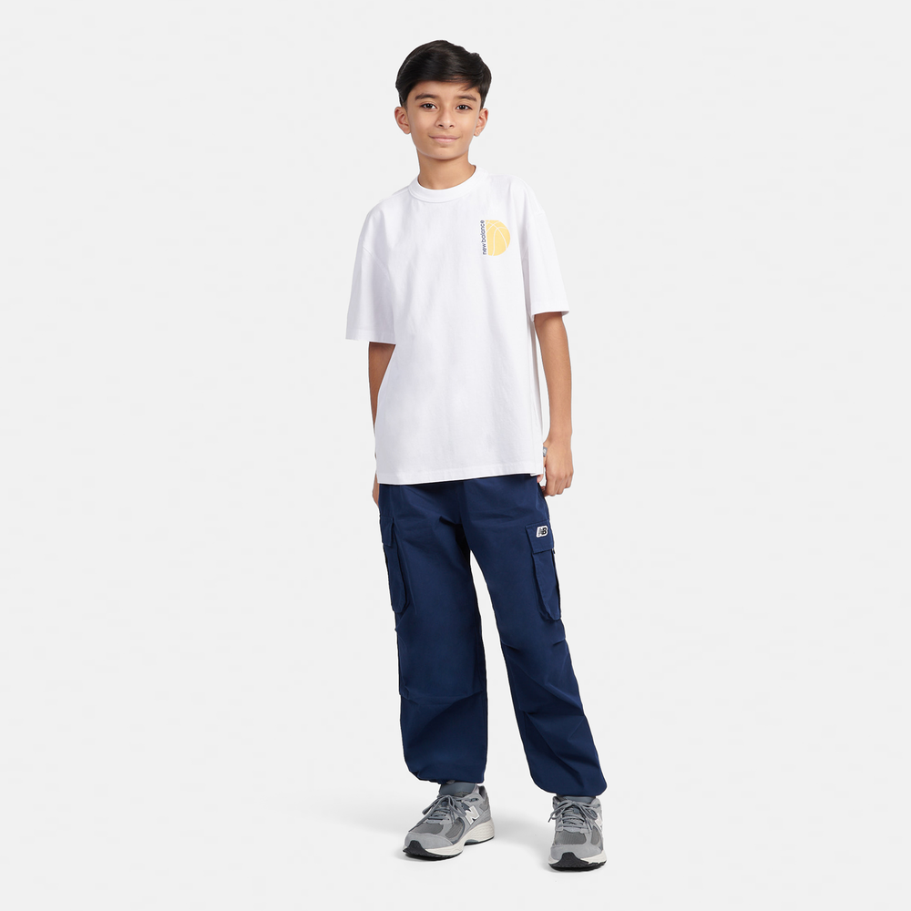Detské tričko New Balance LAKB0157BWE – biele