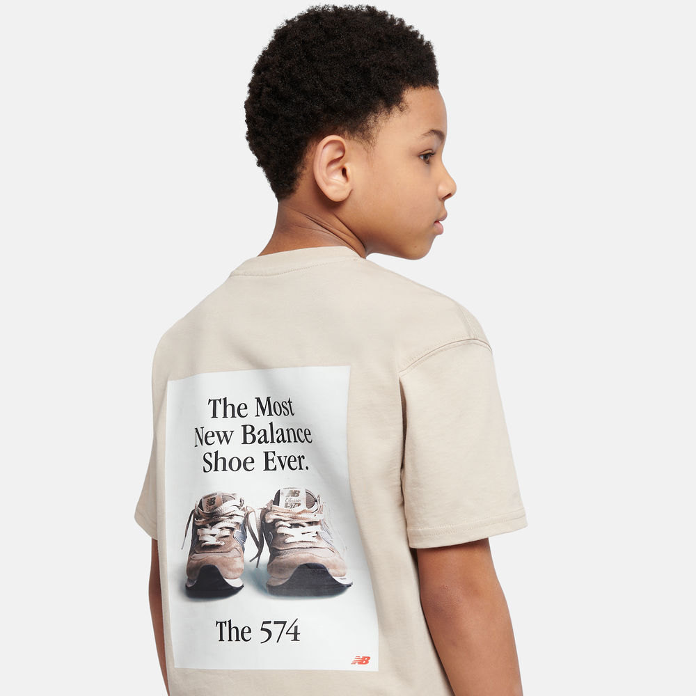 Detské tričko New Balance YT61A21ATWF – béžové