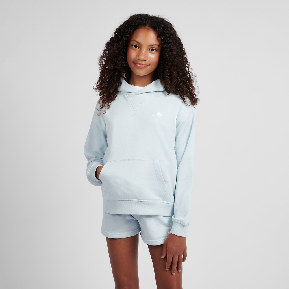 Detská mikina New Balance LAKG0056FRL – modré