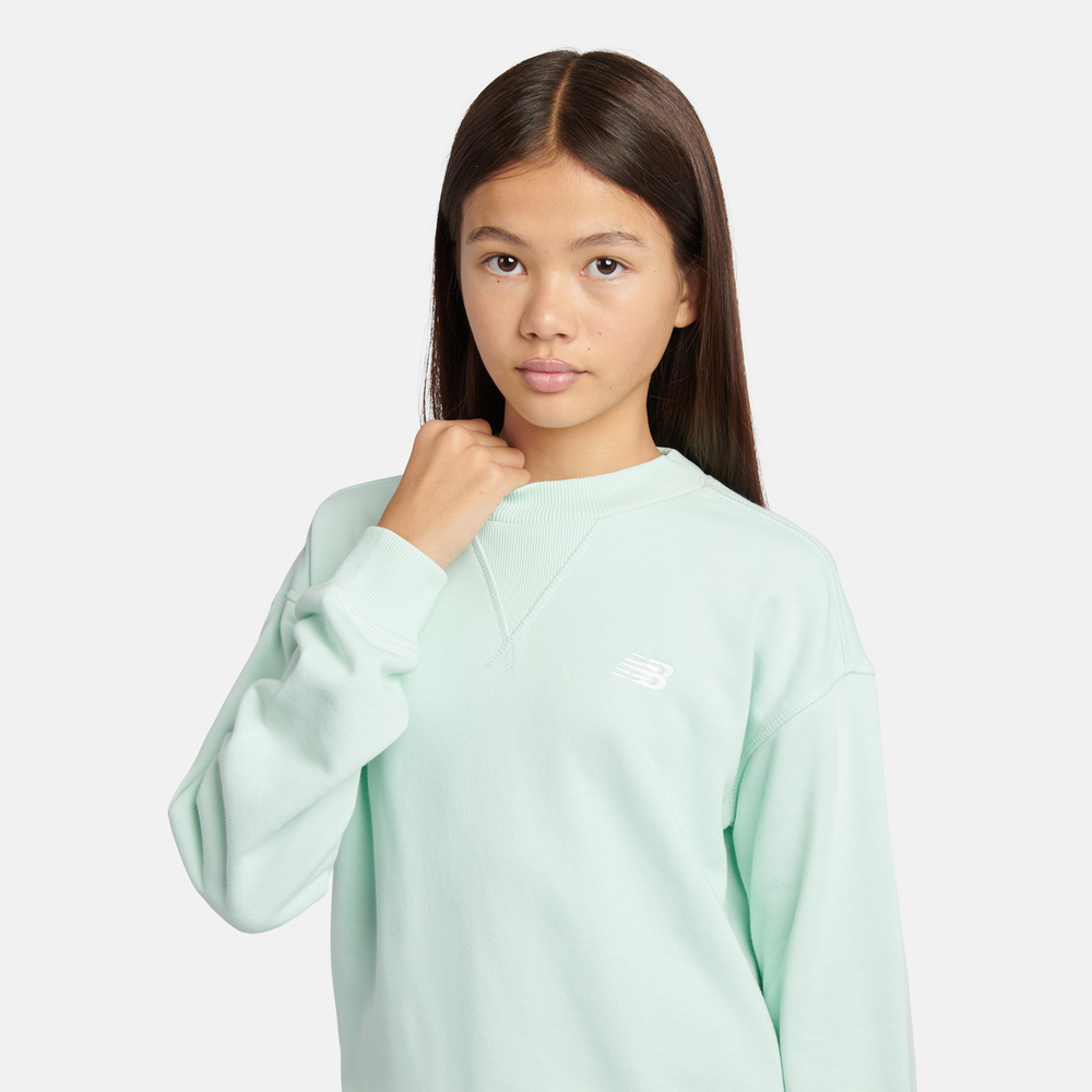 Detská mikina New Balance LAKG0055COJ – mätové