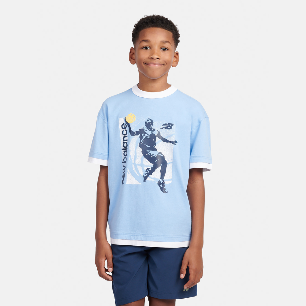 Detské tričko New Balance LAKB0155ELE – modré