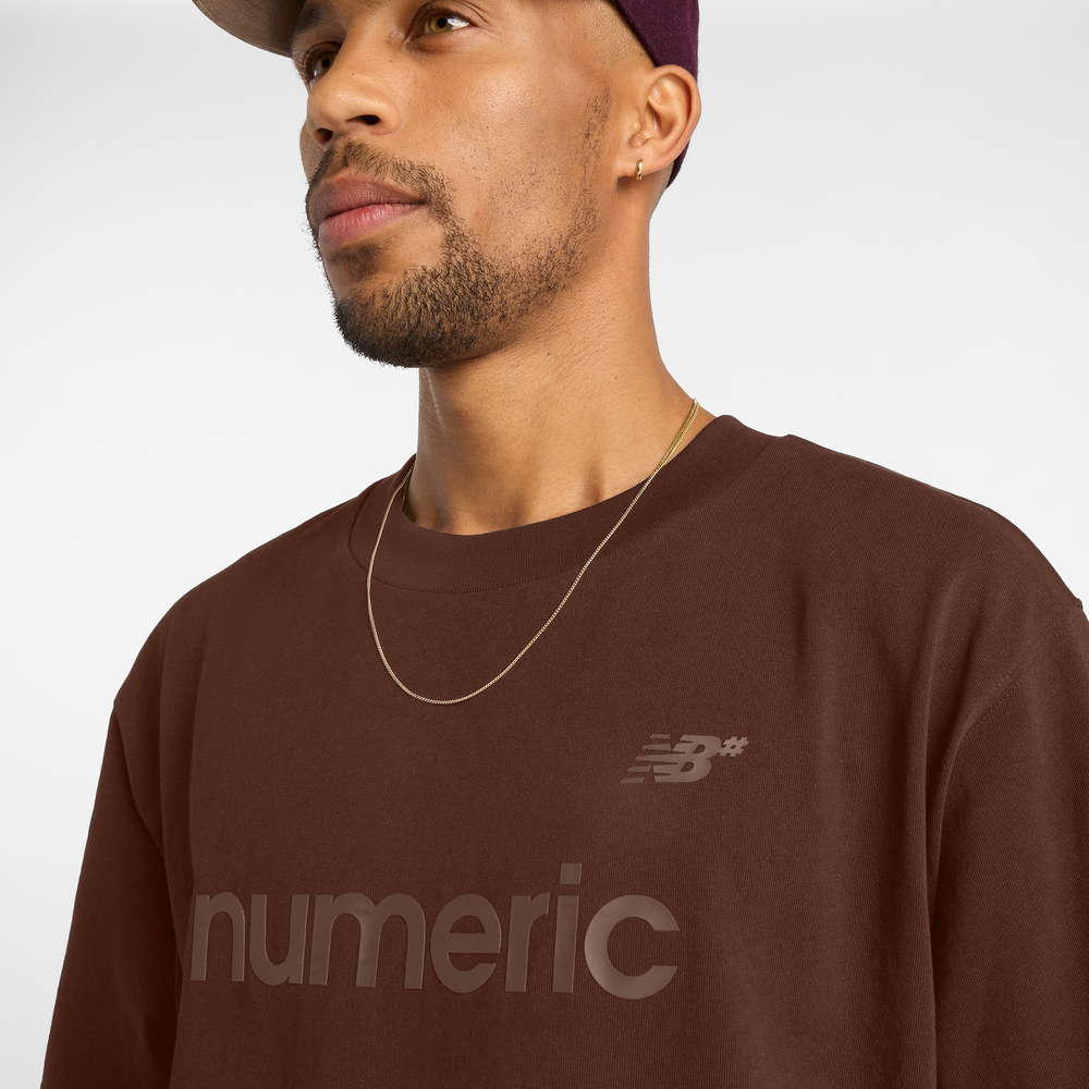 Pánske tričko New Balance Numeric MT51955ROK – hnedá