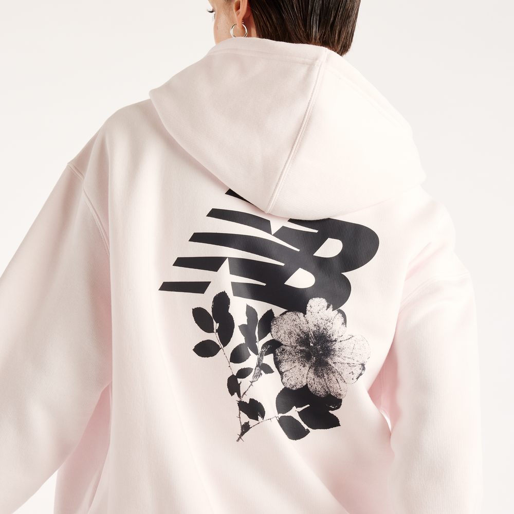 Dámska mikina New Balance Pressed Flowers – ružové