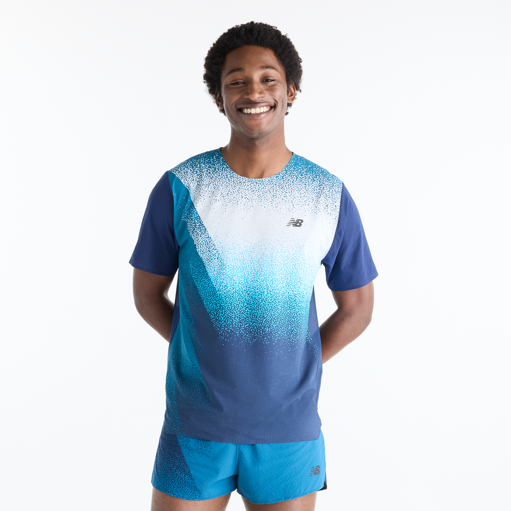 Pánske tričko New Balance MT61Q7IDATD – modré