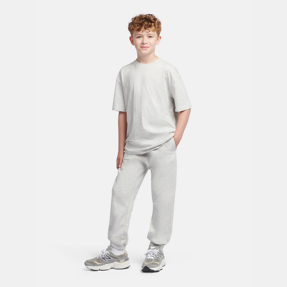 Detské nohavice New Balance LAKB0060AHH – sivé