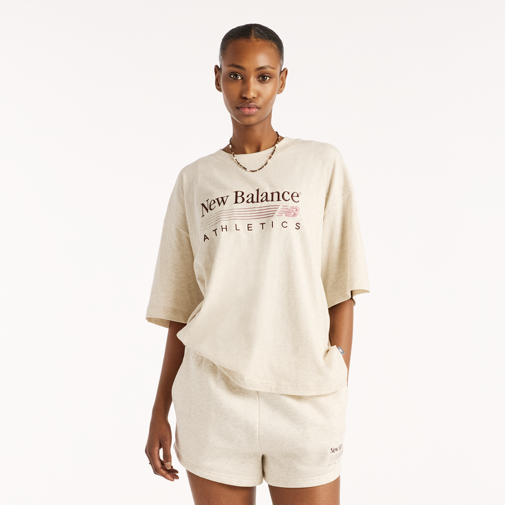 Dámske tričko New Balance WT6297MKLIT – béžové