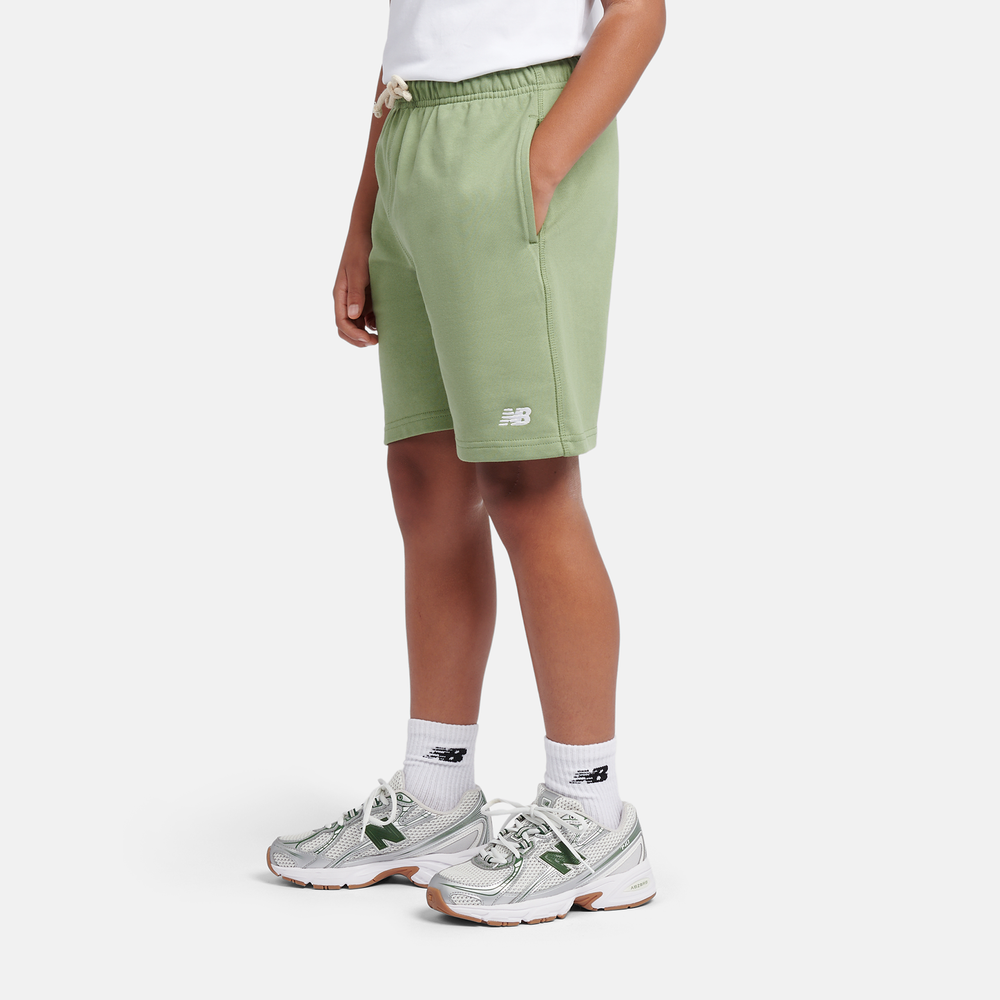 Detské šortky New Balance LAKB0008AAR – zelené