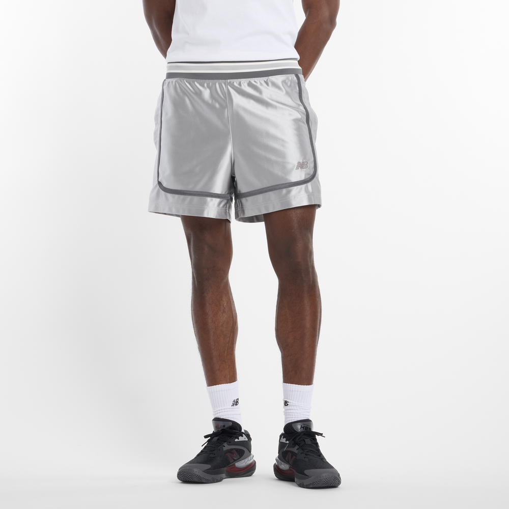 Pánske šortky New Balance MS51608RCD – striebro