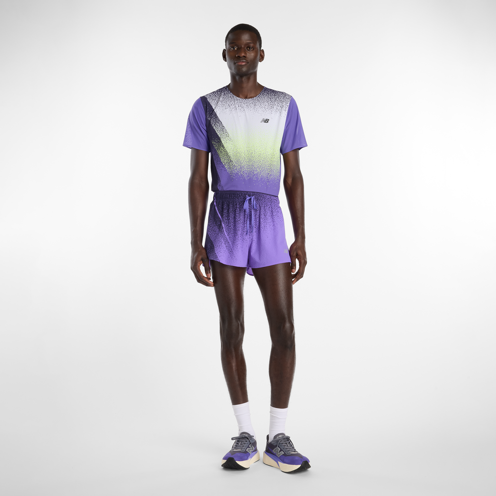 Pánske šortky New Balance MB6140TLEPU – fialové