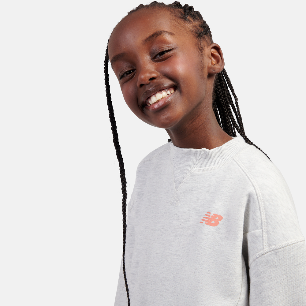 Detská mikina New Balance LAKG0205AHH – sivé