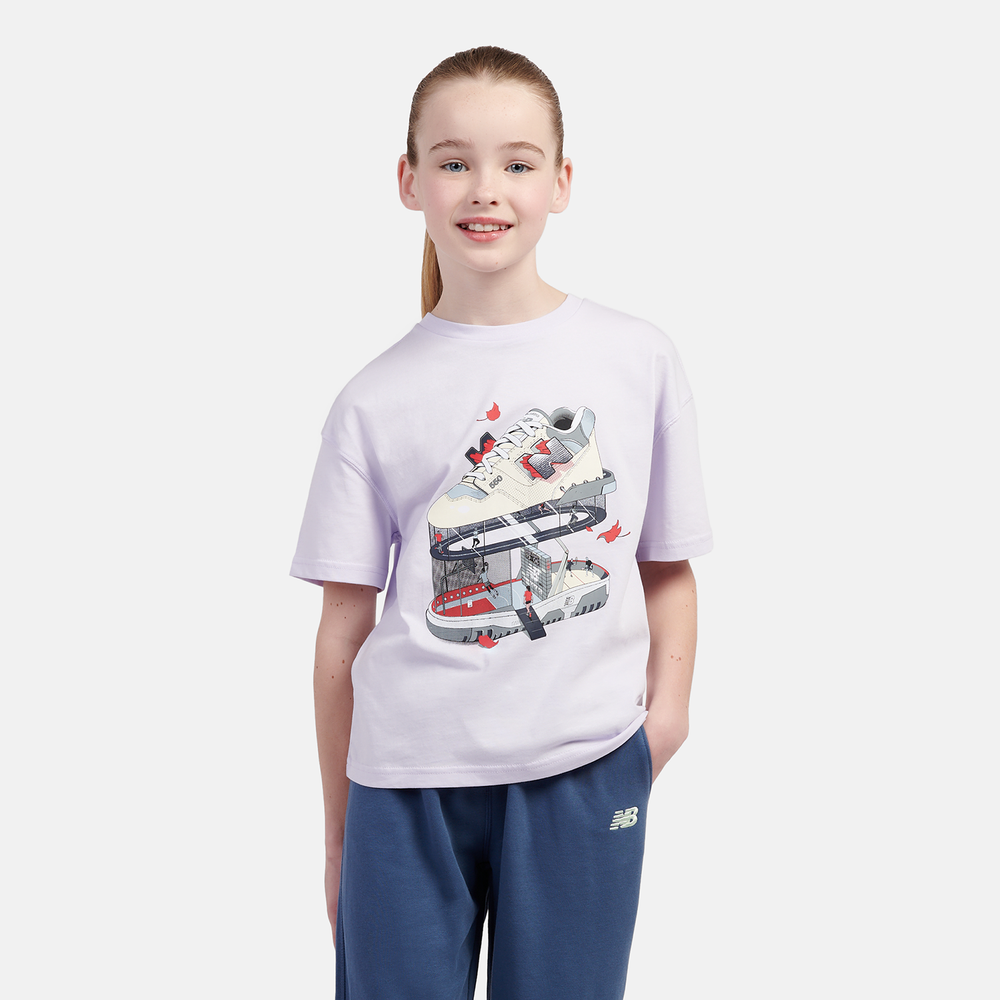 Detské tričko New Balance LAKG0117RIG – fialové