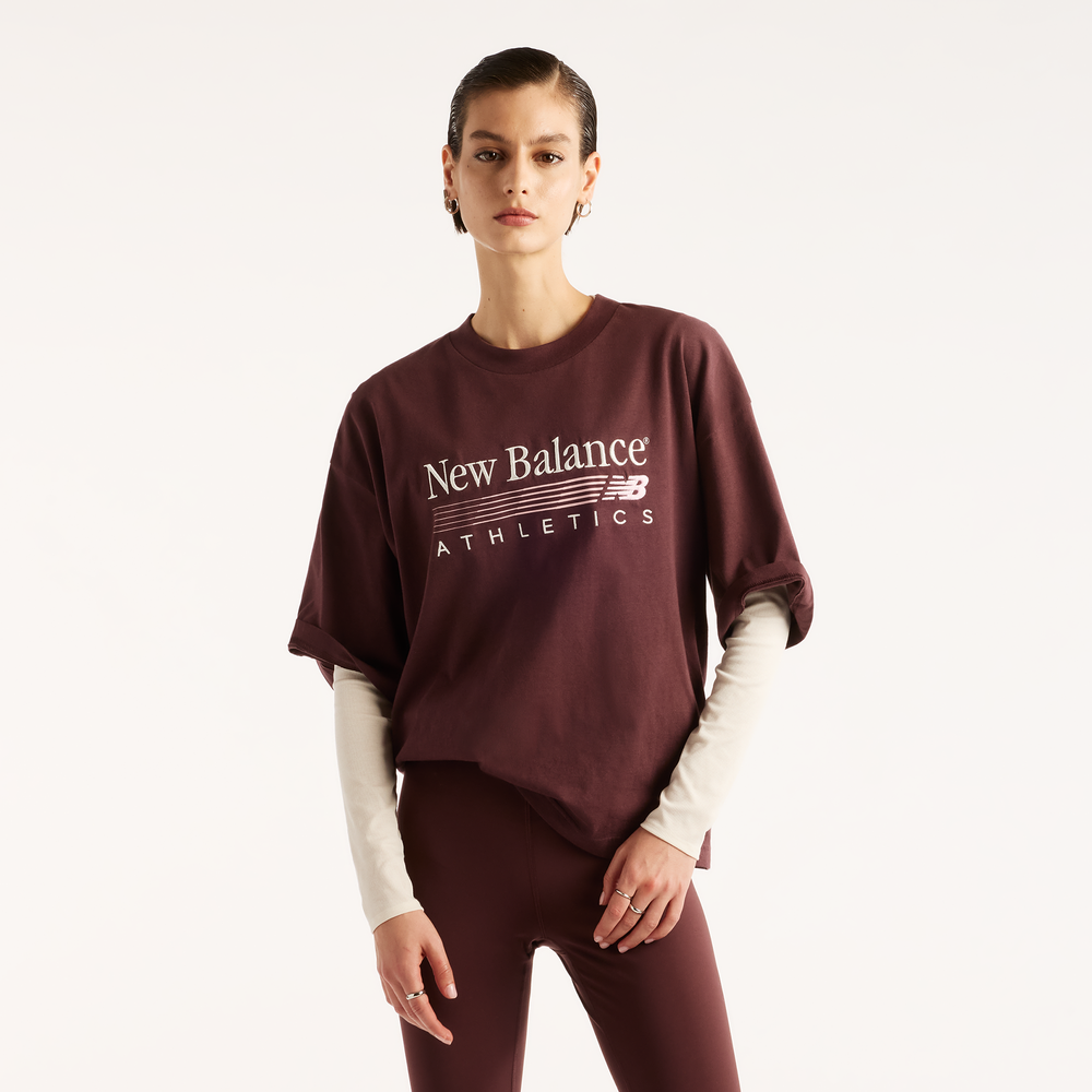 Dámske tričko New Balance WT6297MKYLR – bordová
