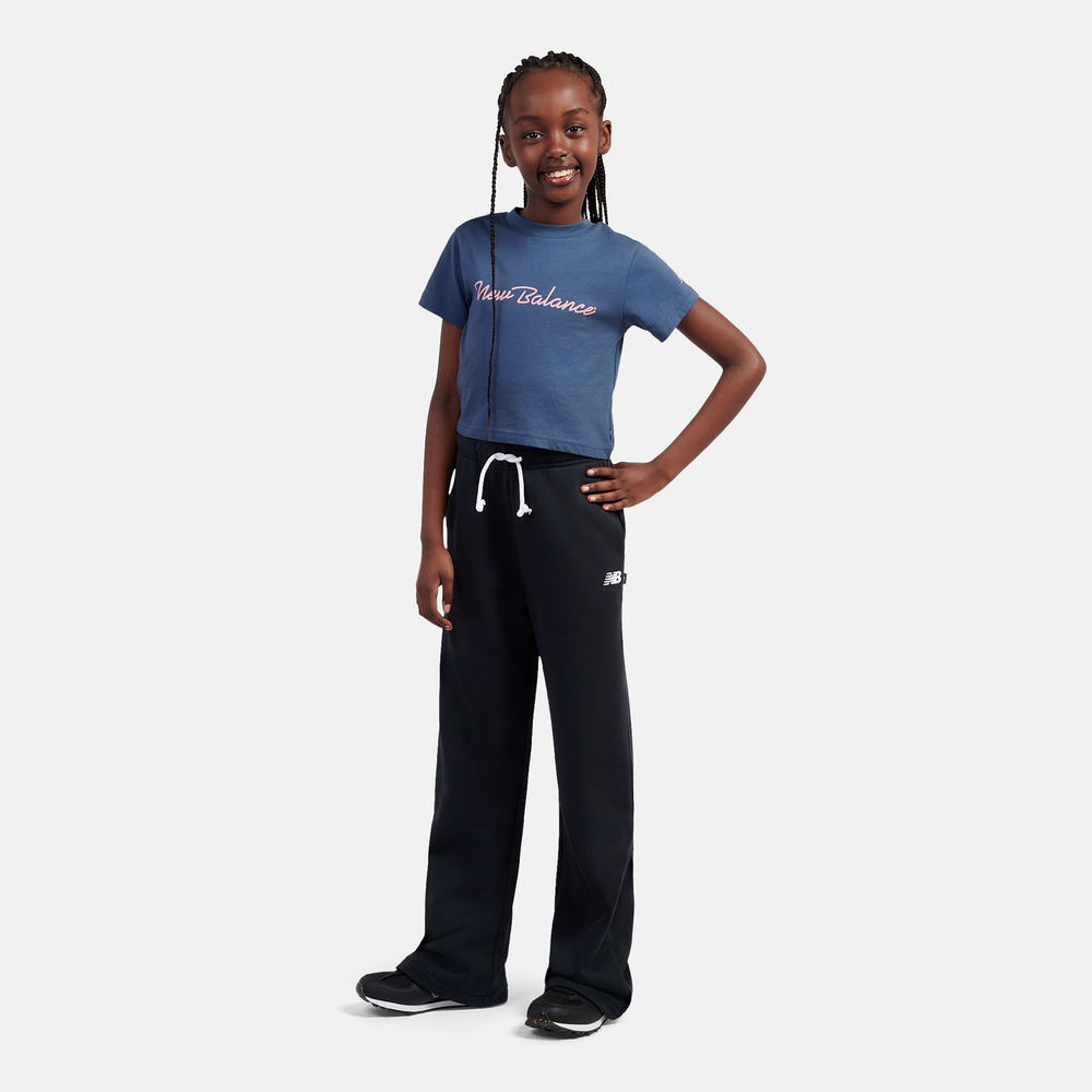 Detské nohavice New Balance LAKG0216BK – čierné