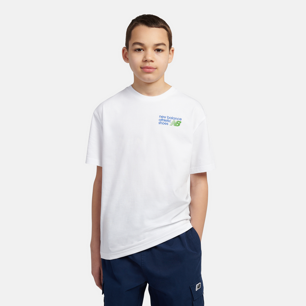 Detské tričko New Balance LAKB0295BWE – biele