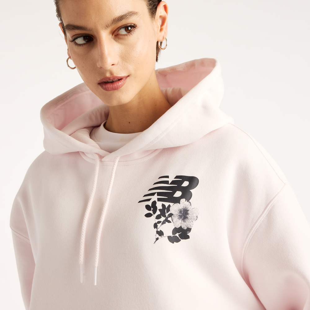 Dámska mikina New Balance Pressed Flowers – ružové