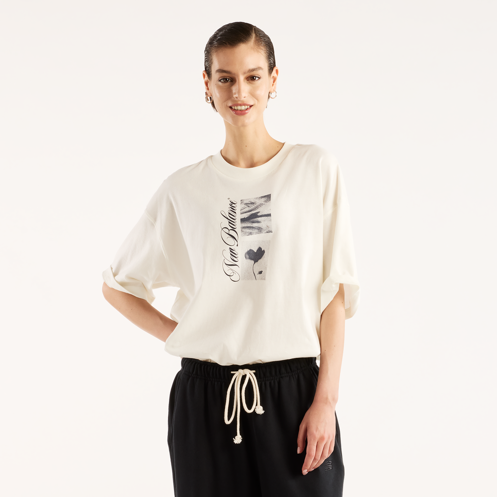 Dámske tričko New Balance WT62X7Z9SST – béžové