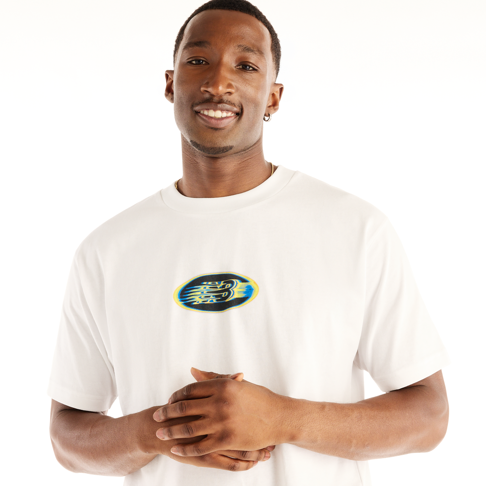 Pánske tričko New Balance Heat Map Brand – biele