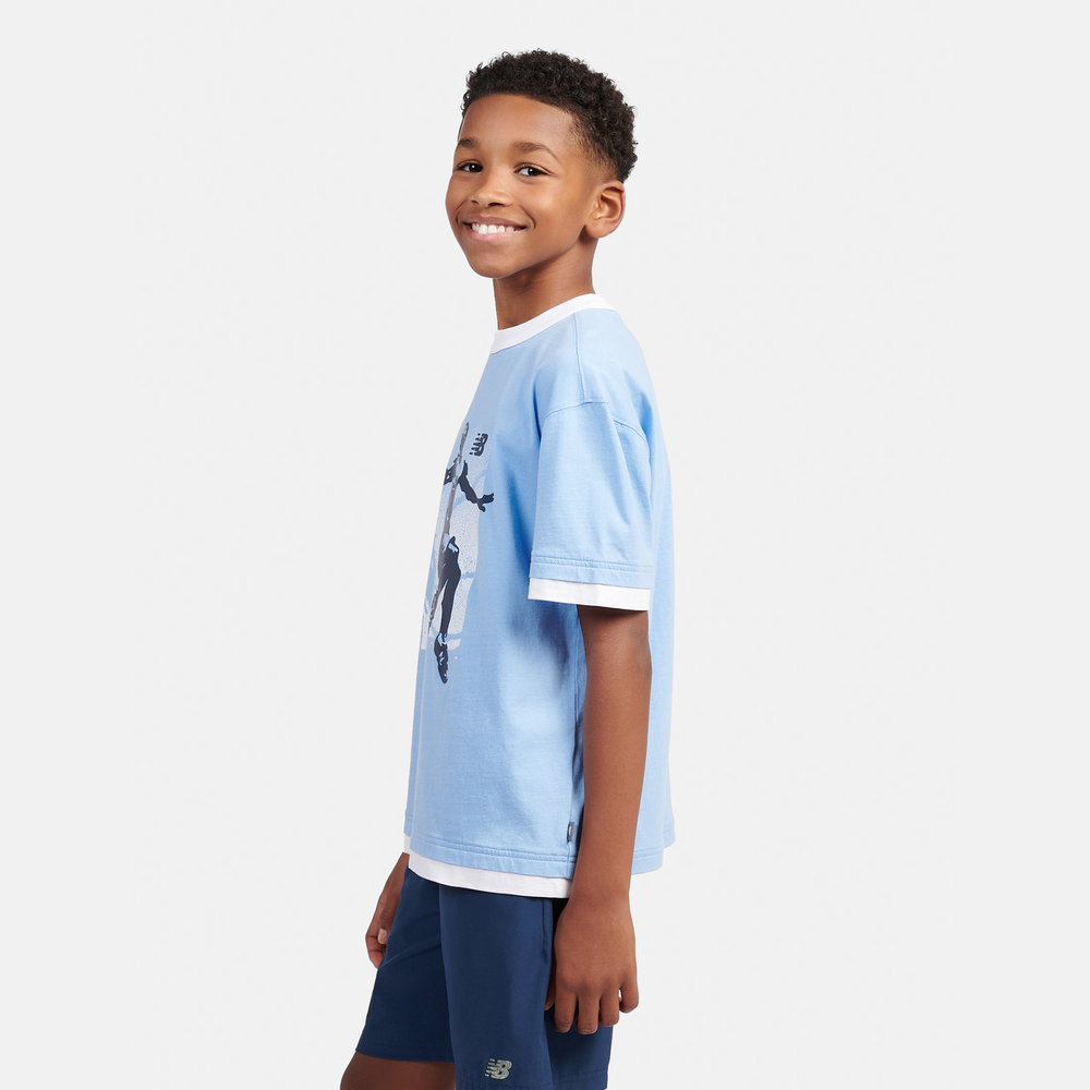 Detské tričko New Balance LAKB0155ELE – modré