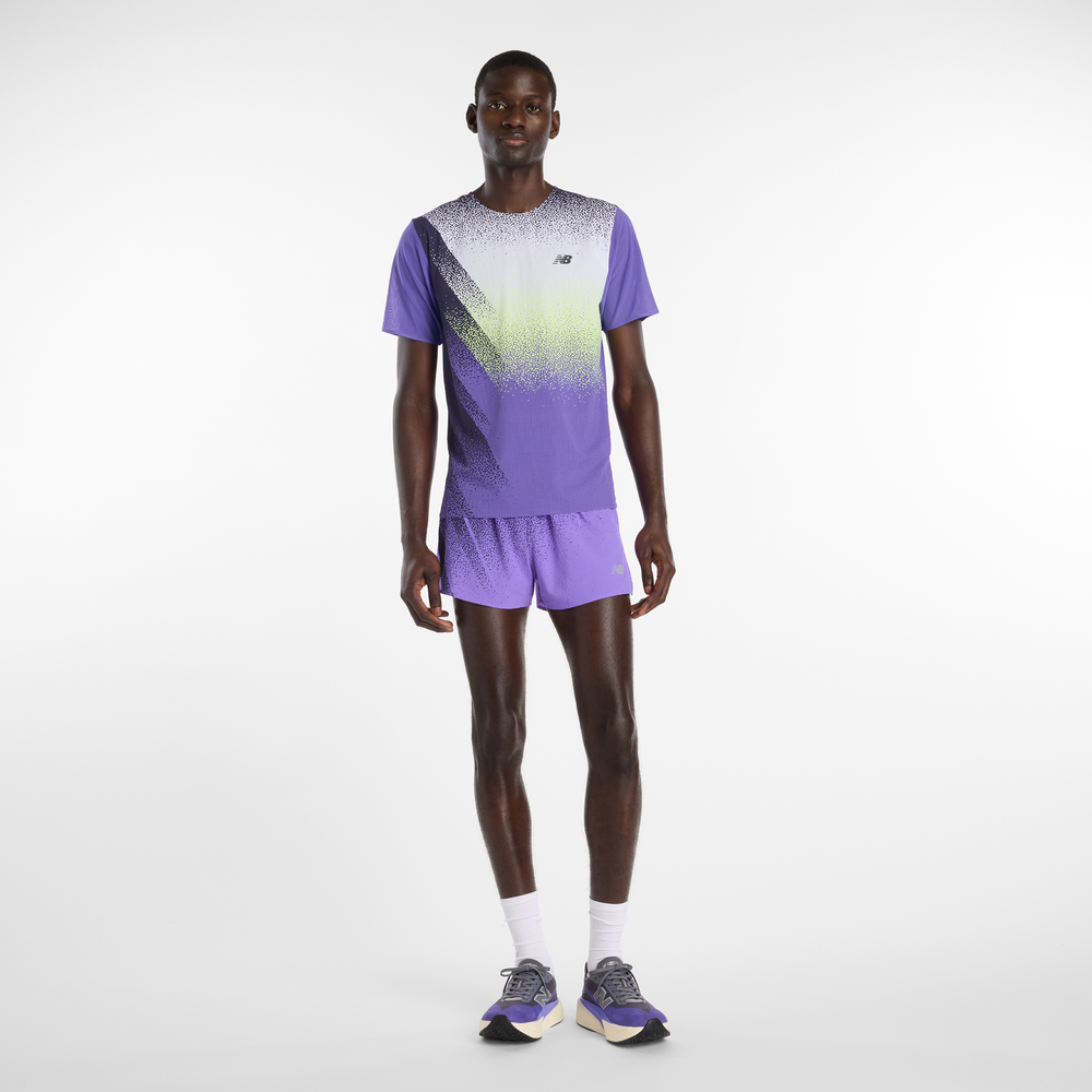 Pánske tričko New Balance MT61Q7IDEPU – fialové