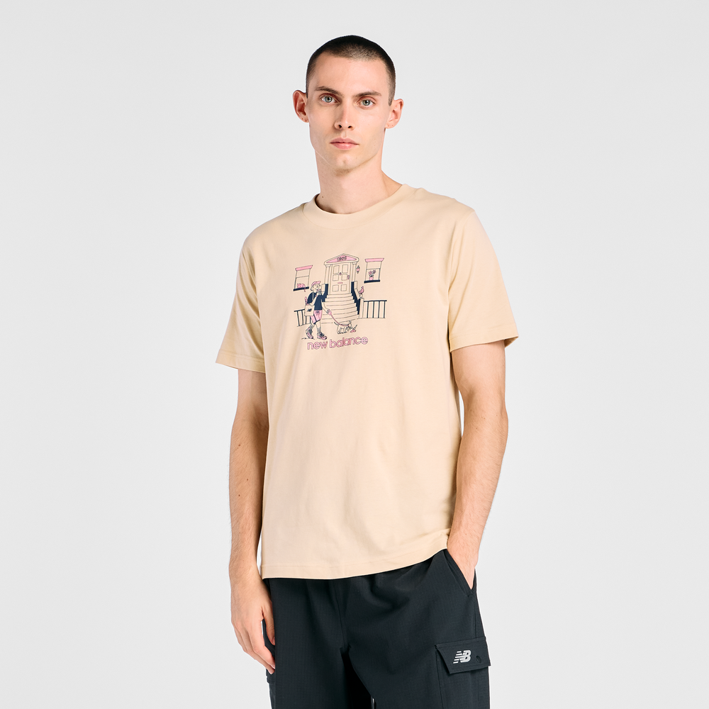 Pánske tričko New Balance MT61Y0XJABC – béžové