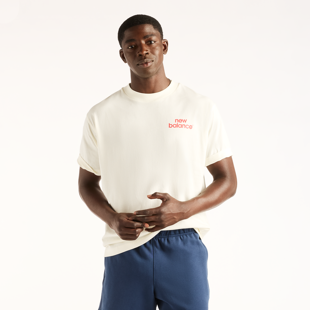 Pánske tričko New Balance MT62G7MGAGA – béžové