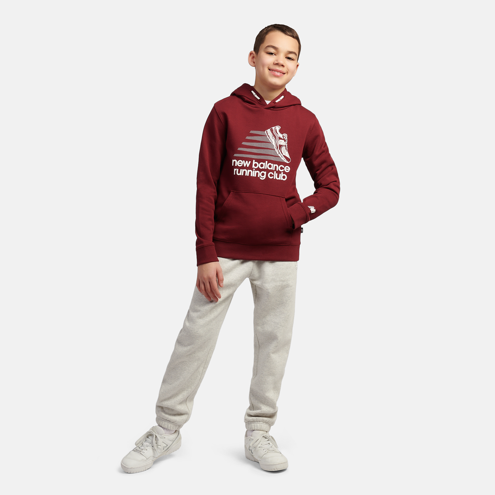 Detská mikina New Balance LAKB0347MHB – bordová