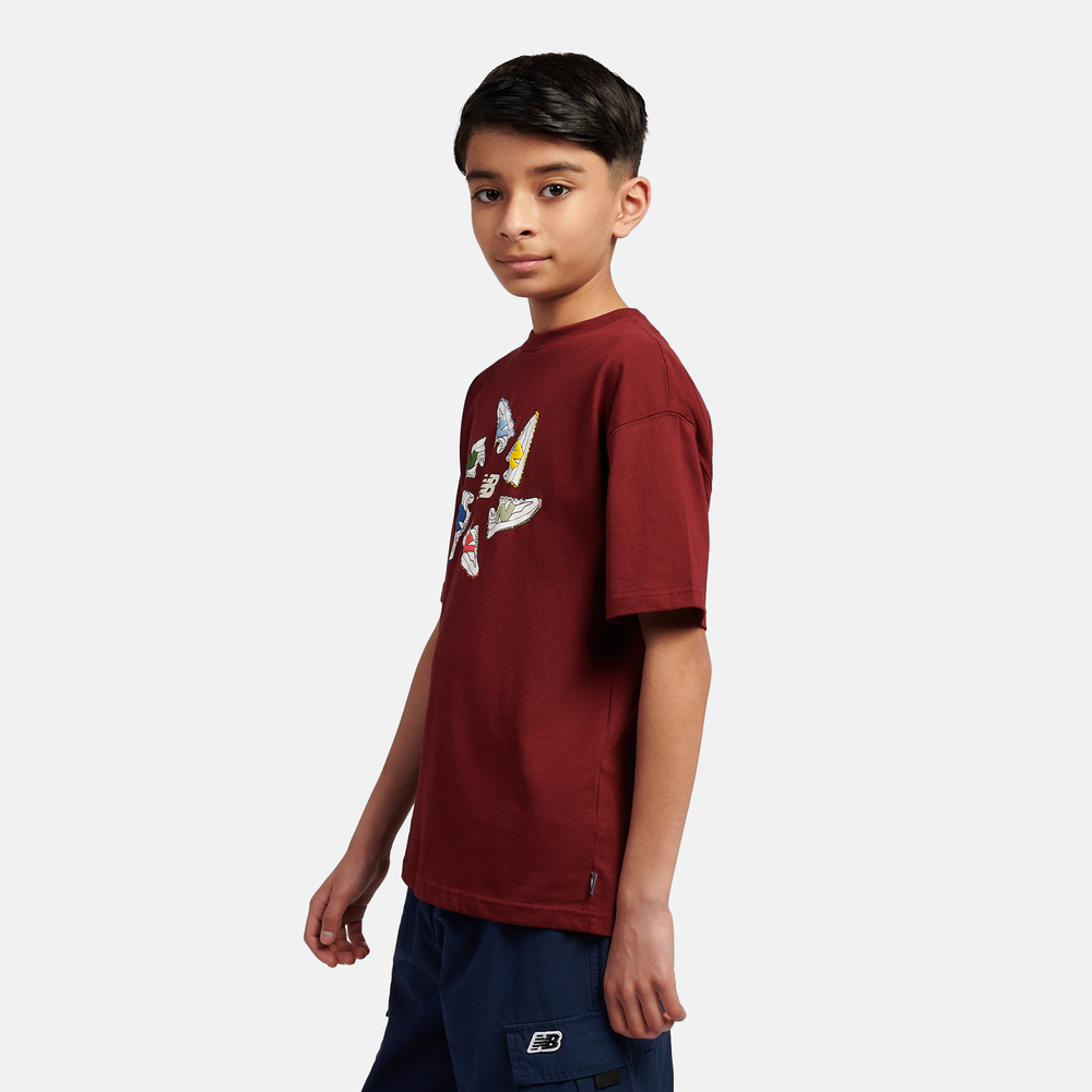 Detské tričko New Balance LAKB0340MHB – bordová