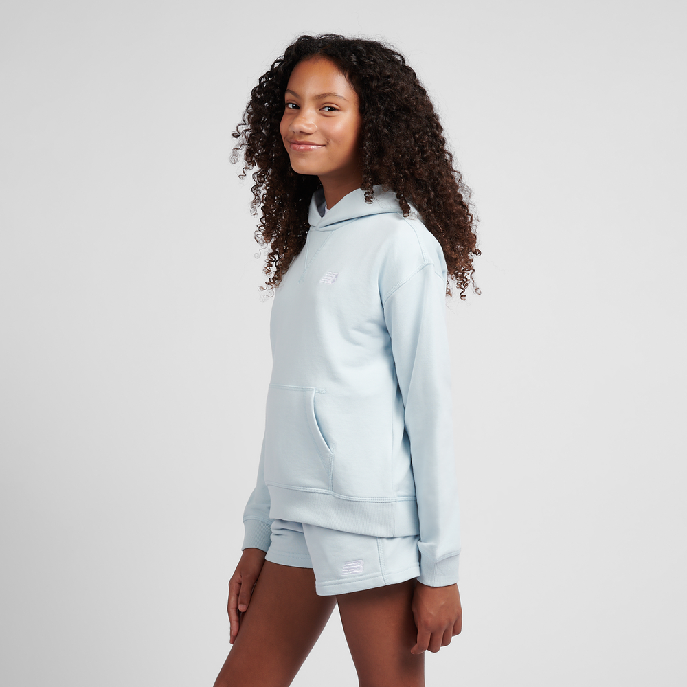 Detská mikina New Balance LAKG0056FRL – modré