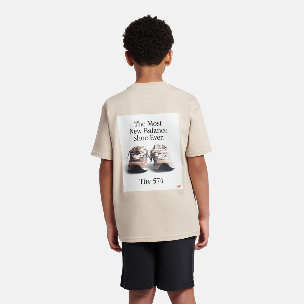 Detské tričko New Balance YT61A21ATWF – béžové