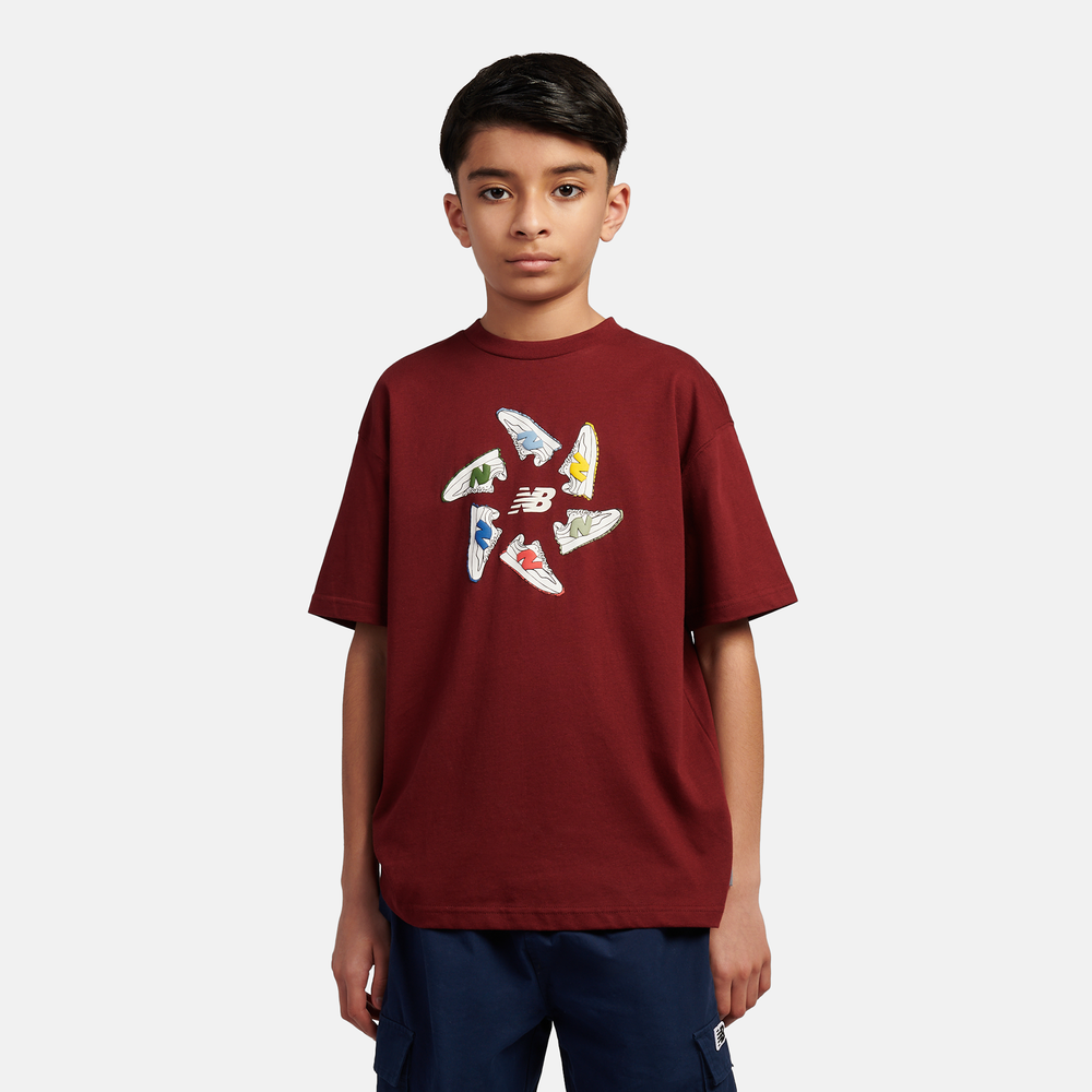 Detské tričko New Balance LAKB0340MHB – bordová