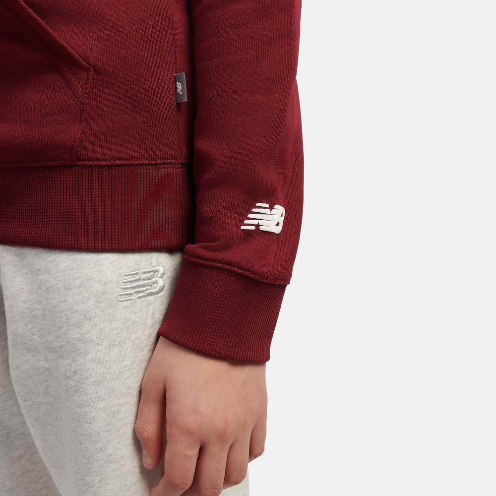 Detská mikina New Balance LAKB0347MHB – bordová