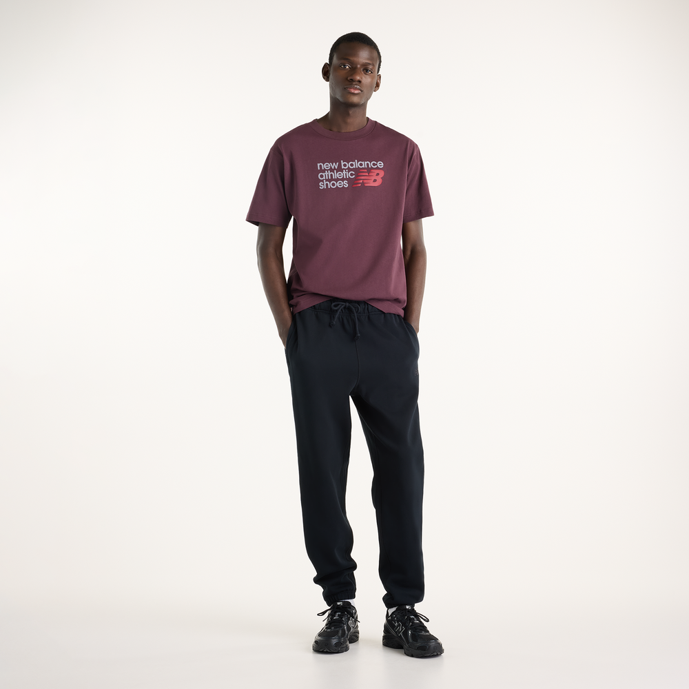 Pánske tričko New Balance Athletics Premium Relaxed Chest Logo – bordová