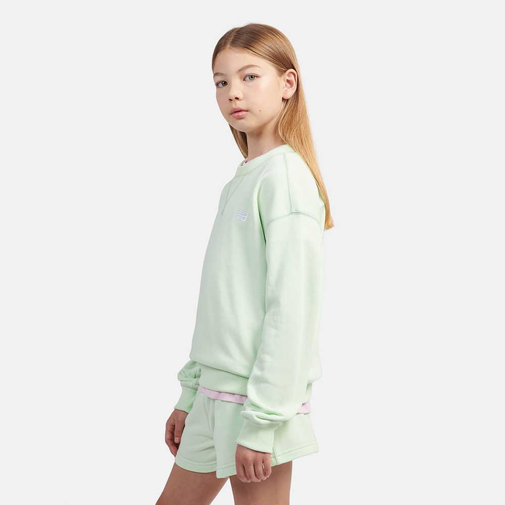 Detská mikina New Balance LAKG0055MEW – mätové
