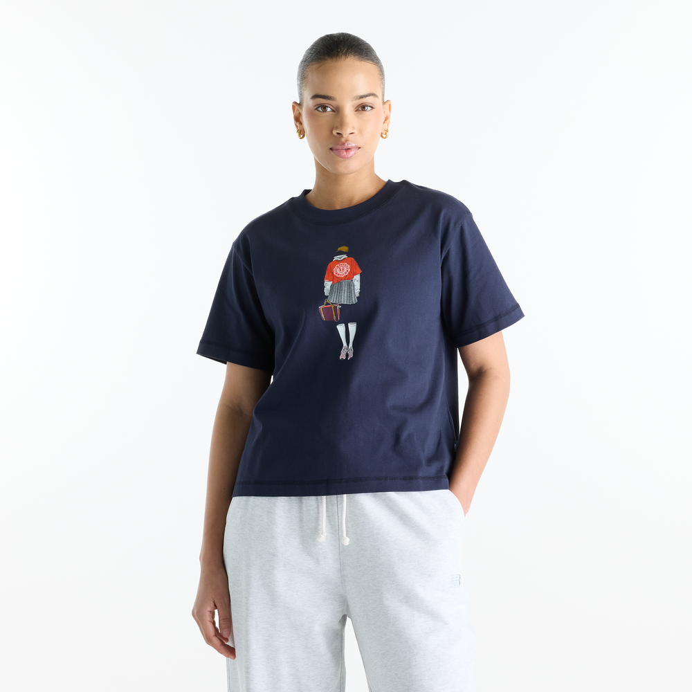 Dámske tričko New Balance WT62K2W4DNT – tmavomodrá