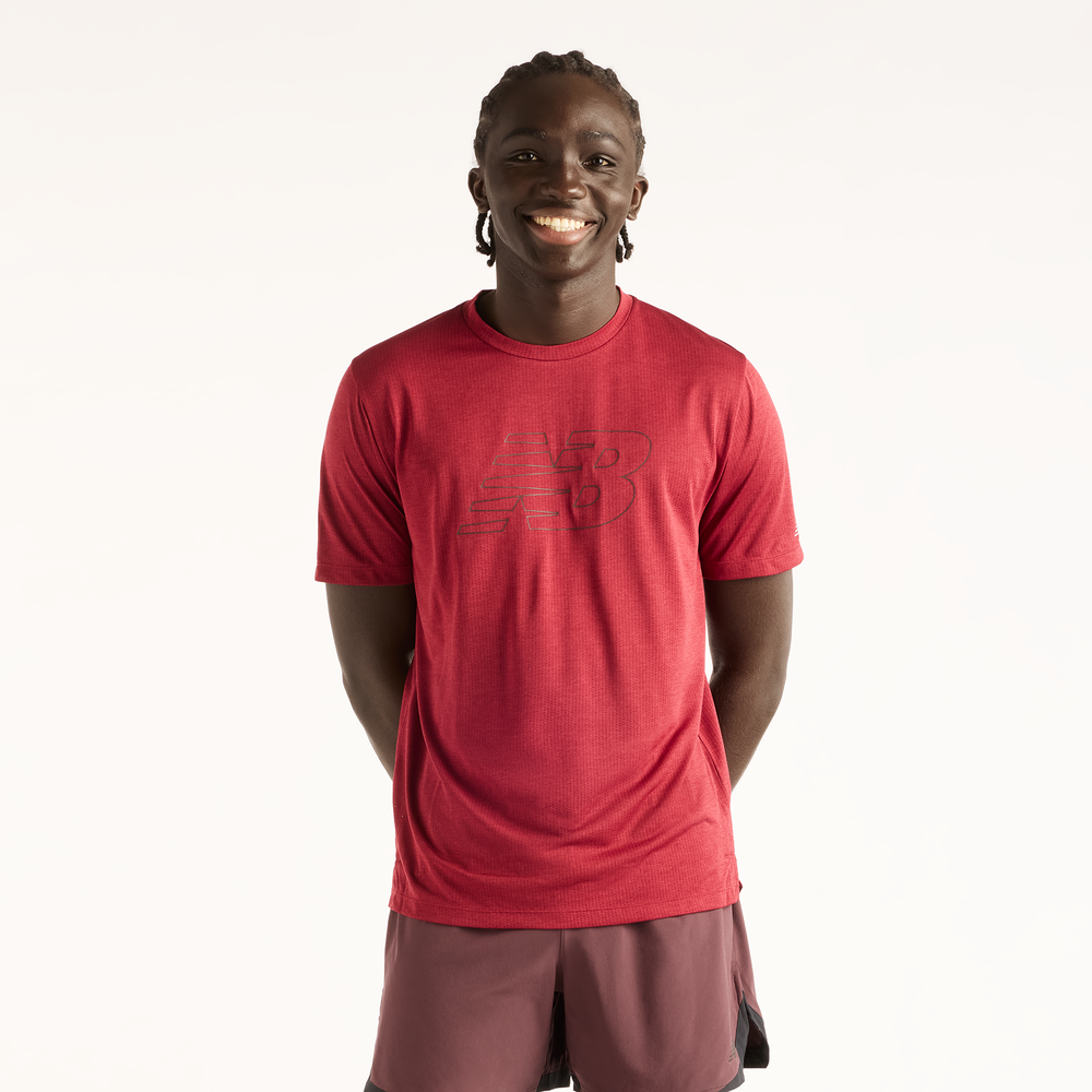 Pánske tričko New Balance MT61W7RRPDR – červené
