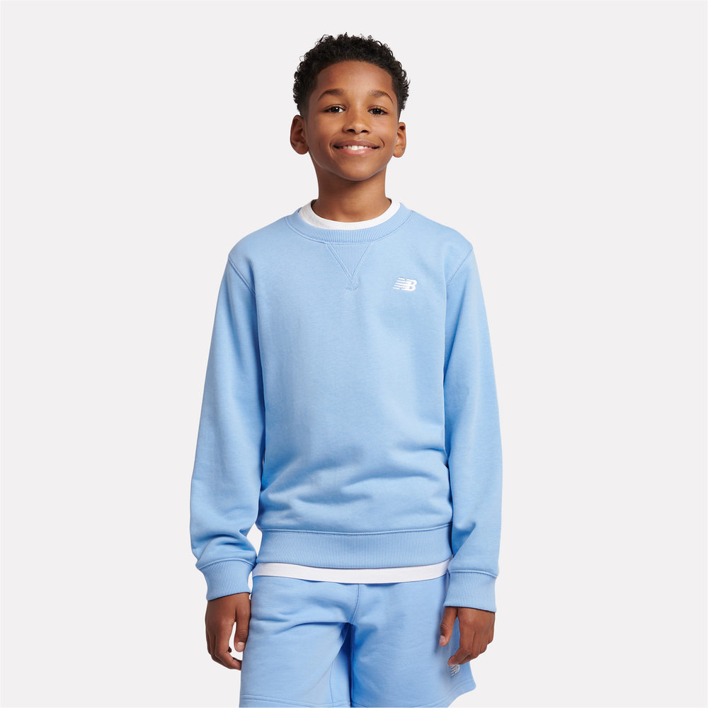 Detská mikina New Balance LAKB0055ELE – modré