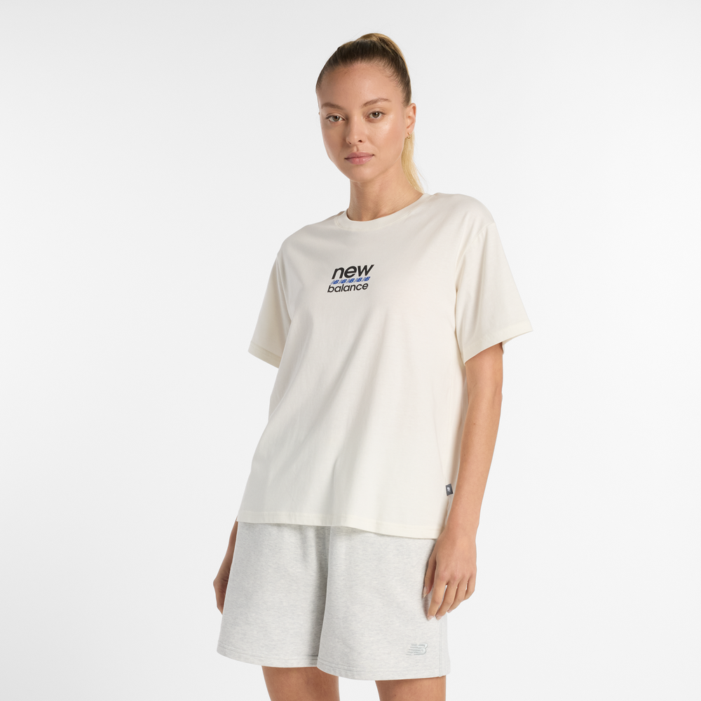 Dámske tričko New Balance WT51541SST – béžové