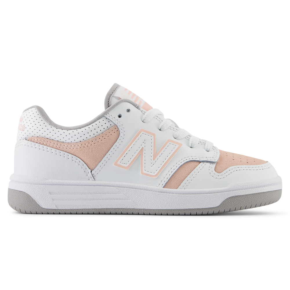 Detské topánky New Balance PSB480VP – biele
