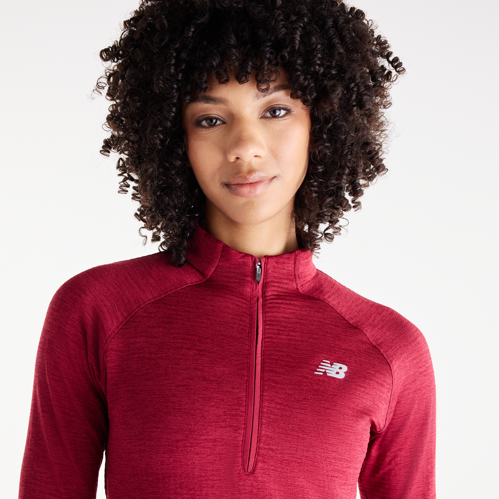 Dámska mikina New Balance RC Essential Heat Grid – červené