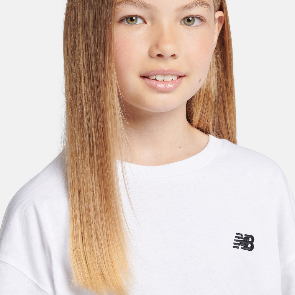 Detské tričko New Balance LAKG0001BWE – biele