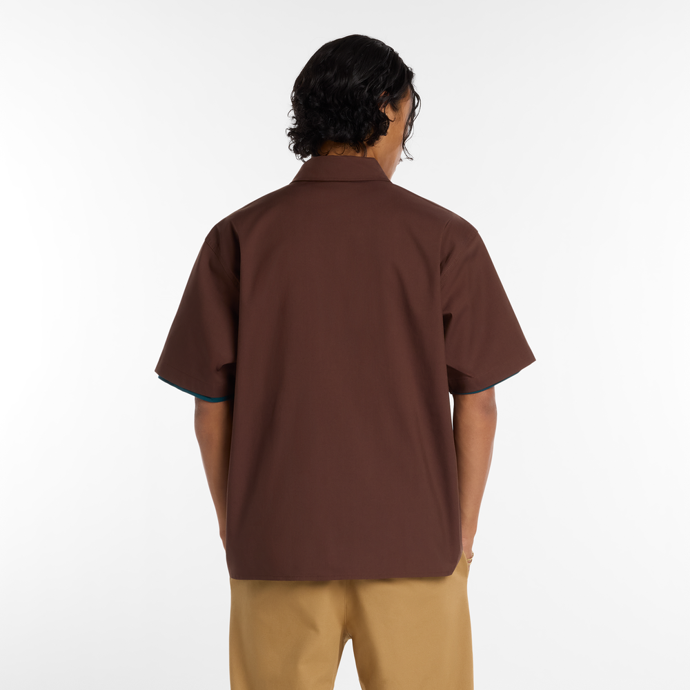 Pánska košeľa New Balance Numeric MT61J0V9ABJ – hnedá